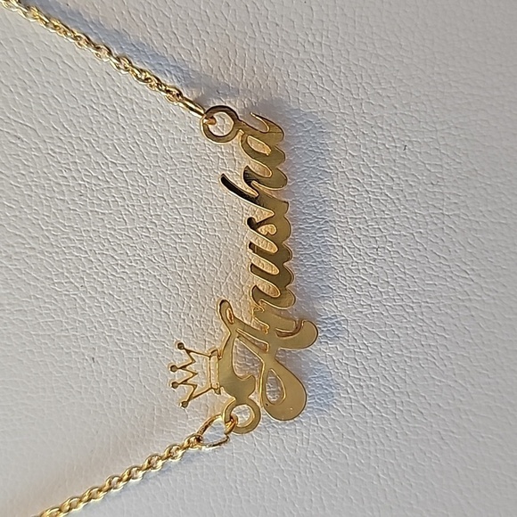 Personalized Women's Gold Plated Fancy Script Name Necklace - Picture 2 of 3